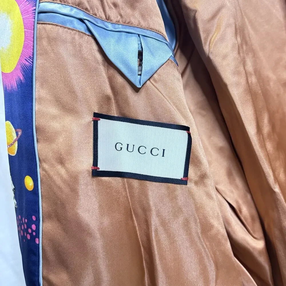 GUCCI Space Animals Alessandro Michele Bomber Jacket Blue Sz 50